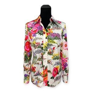 Wilroy Traveller | 12 | VINTAGE '60s Hippie Floral Pointy Collar Button-Up Shirt